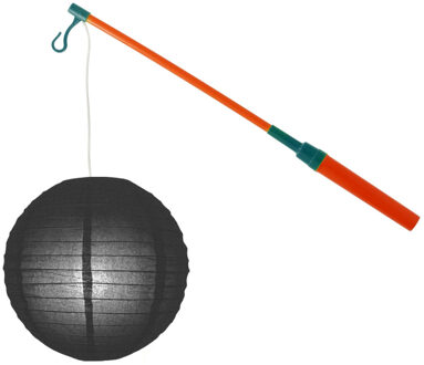 Lampionstokje 40 cm - met lampion - zwart - D25 cm