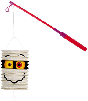 Lampionstokje 40 cm - met mummie lampion - wit - H22 cm