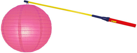 Lampionstokje 50 cm - met lampion - fuchsia roze - D25 cm