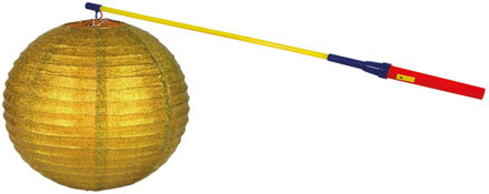 Lampionstokje 50 cm - met lampion - gouden glitters - D25 cm