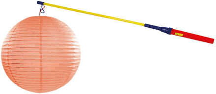 Lampionstokje 50 cm - met lampion - perzik oranje - D25 cm