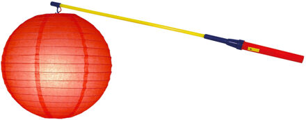 Lampionstokje 50 cm - met lampion - rood - D25 cm