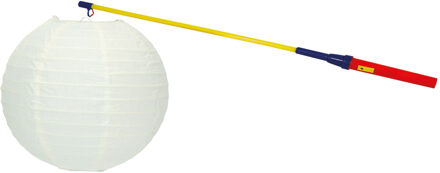 Lampionstokje 50 cm - met lampion - wit - D25 cm
