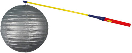 Lampionstokje 50 cm - met lampion - zilver- D25 cm
