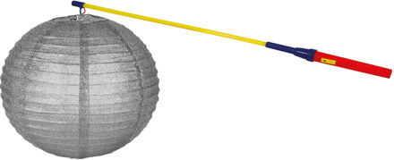 Lampionstokje 50 cm - met lampion - zilveren glitters - D25 cm