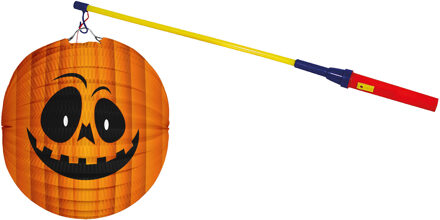 Lampionstokje 50 cm - met pompoen lampion - oranje - D22 cm