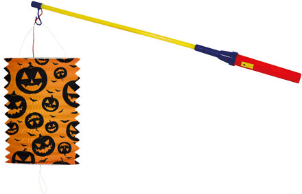 Lampionstokje 50 cm - met pompoenen lampion - oranje - H22 cm