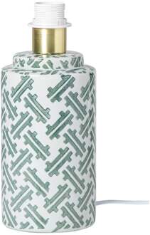 Lampvoet keramiek - wit/groen - ø12x22 cm