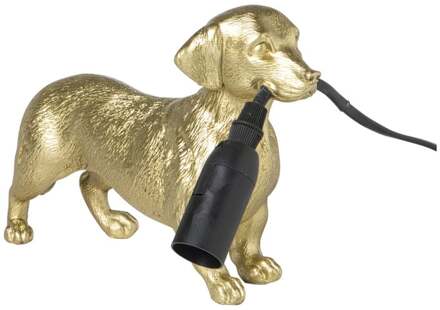 Lampvoet teckel - goudkleurig - 25x14.5x7.5 cm