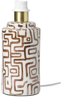 Lampvoet zigzag - beige/bruin - ø22x30.5 cm