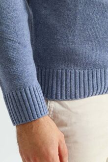 Lamswol Trui Ronde Hals Lichtblauw - M,XL