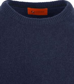 Lamswol Trui Ronde Hals Navy Donkerblauw - XXL