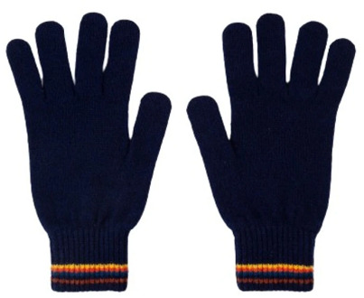 Lamswollen handschoenen met Artist Stripe PS By Paul Smith , Blue , Heren - ONE Size