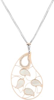'Lana' Dames 925 Sterling Zilveren Ketting met Hanger - Zilver/Rosé ZK-7164 Zilver en roségoud - One Size