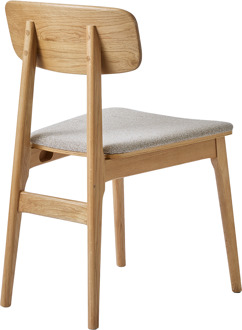 Lana houten eetkamerstoel naturel  - met beige stoffen zitting Bruin