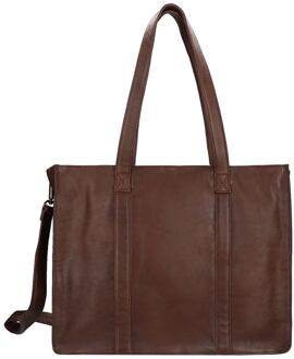 Lana Workbag 15.6" dark brown handtas dames Bruin - H 32 x B 40 x D 10 cm