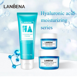 LANBENA Hyaluronic Acid Moisturizing Series Face Cream Hydration Eye Remove Fine Lines Facial Cleanser Maintain PH balance Skin