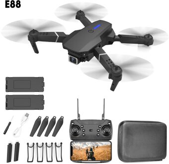 Lanbird E88 Mini Opvouwbare Rc Drone 4K 1080P Hd Enkele Camera 3-Zijdig Obstakel Vermijden Drone Speelgoed met 2 Batterij