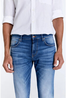Lance heren straight-fit jeans medium blue Blauw - 34-32