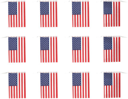 Land Amerika/USA vlaggetjes - 3x - slinger/vlaggenlijn - 4.50 meter - versiering