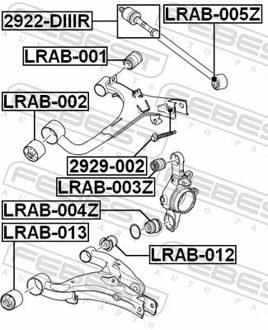 Land Rover Draagarmrubber LRAB002