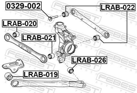 Land Rover Draagarmrubber LRAB022