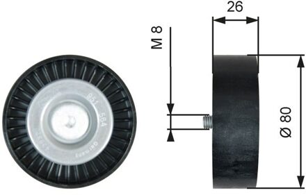 Land Rover Geleide rol/omdraairol v-snaren DriveAlign® T36367