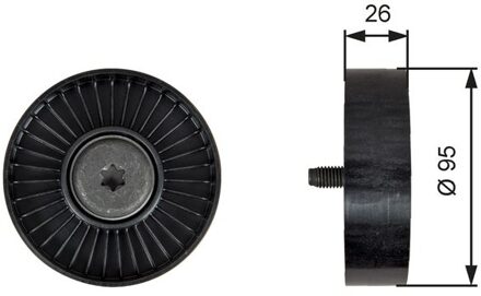 Land Rover Geleide rol/omdraairol v-snaren T39247