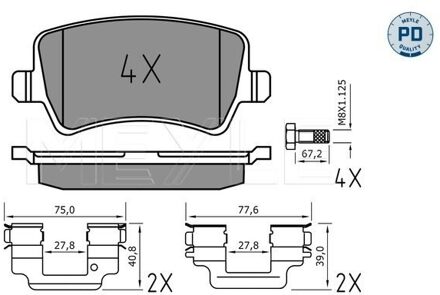 Land Rover Remblokkenset, schijfrem 0252449618PD