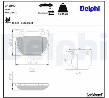 Land Rover Remblokkenset, schijfrem LP1847
