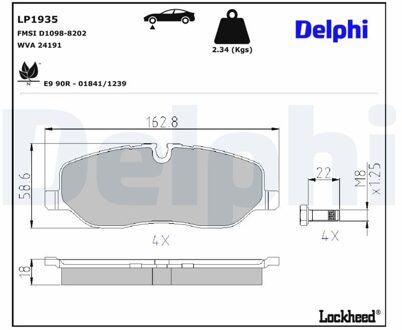 Land Rover Remblokkenset, schijfrem LP1935
