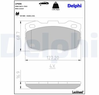 Land Rover Remblokkenset, schijfrem LP506