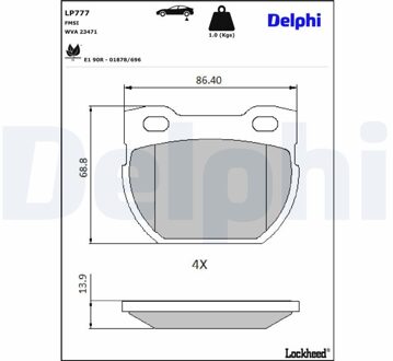 Land Rover Remblokkenset, schijfrem LP777