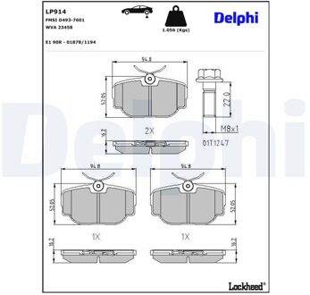 Land Rover Remblokkenset, schijfrem LP914