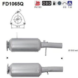 Land Rover Roetfilter, uitlaatinstallatie FD1065Q