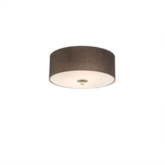 Landelijke plafondlamp taupe 30 cm - Drum Jute Bruin