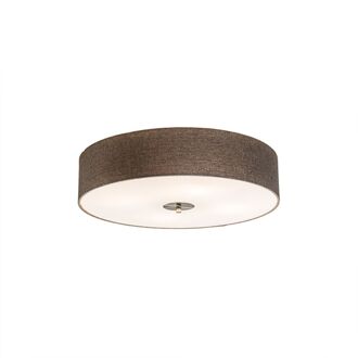 Landelijke plafondlamp taupe 50 cm - Drum Jute Bruin