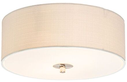 Landelijke plafondlamp wit|crème 30 cm - Drum Jute