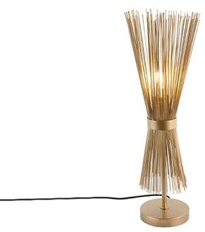 Landelijke tafellamp messing - Broom Goud
