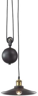 Landelijke Zwarte Hanglamp - Ideal Lux Up And Down - Metaal - E27