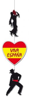 Landen hangdecoratie van Spanje - hangslinger - Viva Espana - 100 cm - Spaanse avond versiering