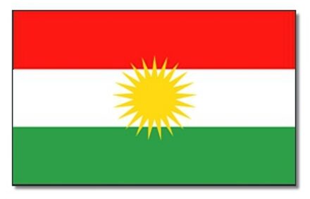 Landen thema vlag Koerdistan 90 x 150 cm feestversiering