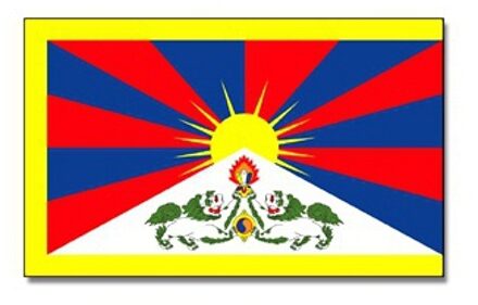 Landen thema vlag Tibet 90 x 150 cm feestversiering