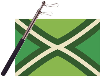 Landen vlag Achterhoek - 90 x 150 cm - met compacte draagbare telescoop vlaggenstok - supporters