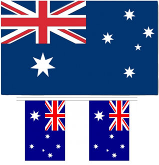 Landen vlaggen versiering set Australie 2x artikelen