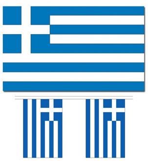 Landen vlaggen versiering set Griekenland 2x artikelen