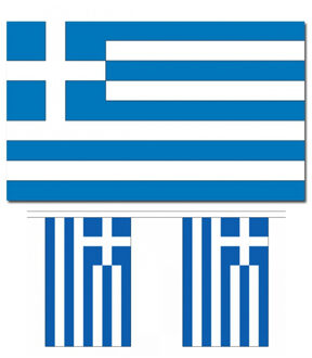 Landen vlaggen versiering set Griekenland 2x artikelen
