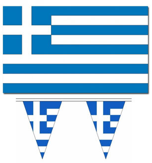 Landen vlaggen versiering set Griekenland 2x artikelen