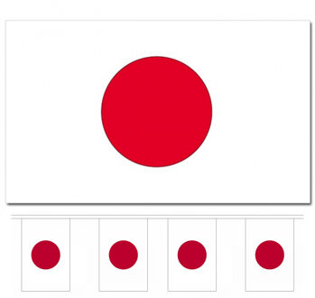 Landen vlaggen versiering set - Japan - Vlag 90 x 150 cm en vlaggenlijn 9 meter