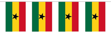 Landen vlaggenlijn Ghana - 300 cm - Ghanese slingers versiering - polyester stof